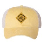 Pigment-Dyed Trucker Cap with cork patch - mustard