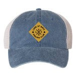 Pigment-Dyed Trucker Cap with cork patch - blue