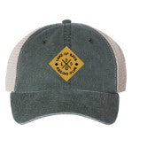 Pigment-Dyed Trucker Cap with cork patch - forest