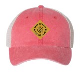 Pigment-Dyed Trucker Cap with cork patch - red